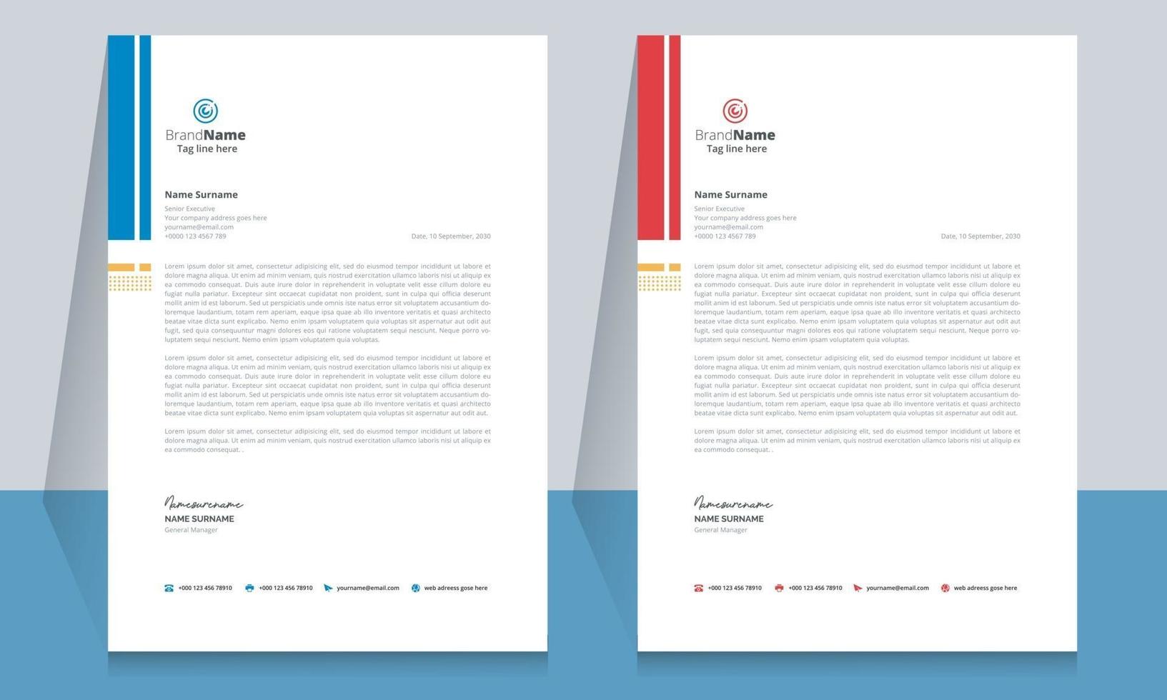 Creative clean business letterhead template design vector