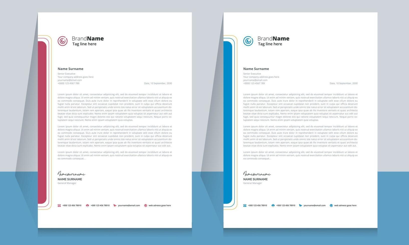 Creative clean business letterhead template design vector