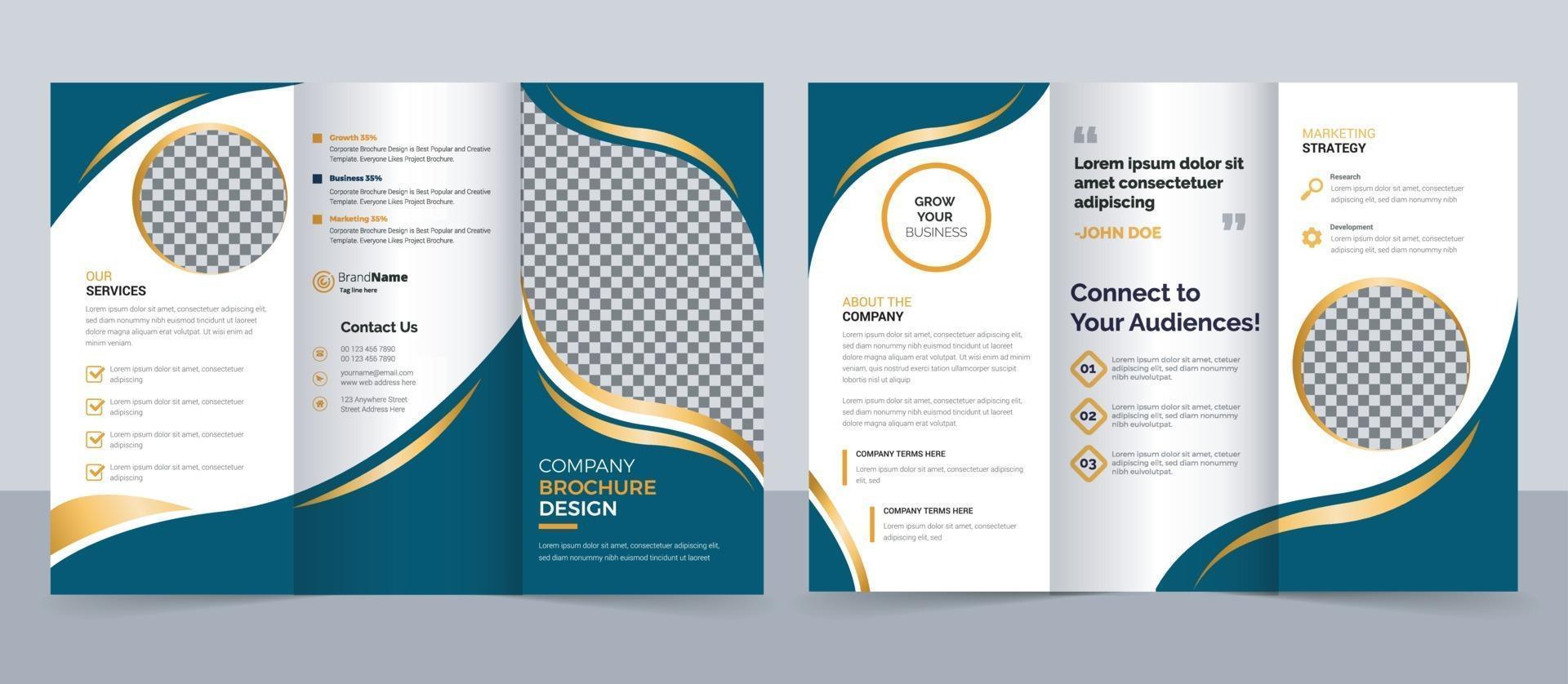 Creative corporate modern business trifold brochure template vector