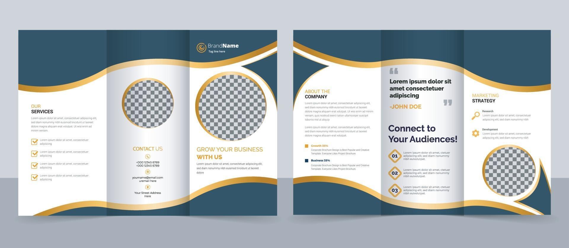 Creative corporate modern business trifold brochure template vector