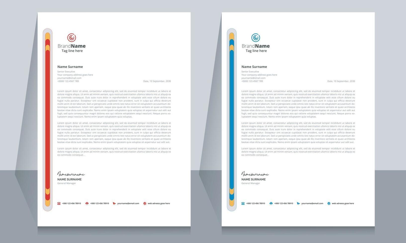 Clean and Corporate Letterhead Template vector