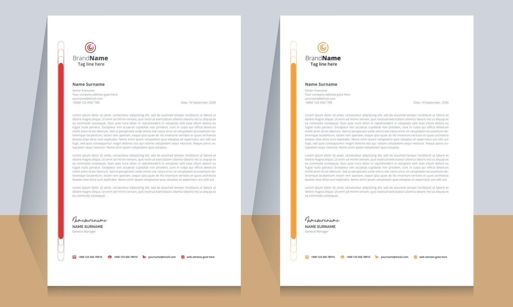 Clean and Corporate Letterhead Template vector