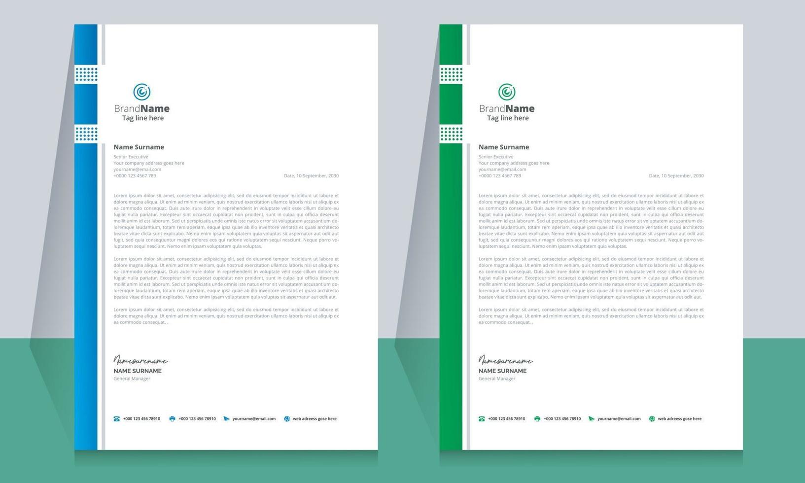 Clean and Corporate Letterhead Template vector