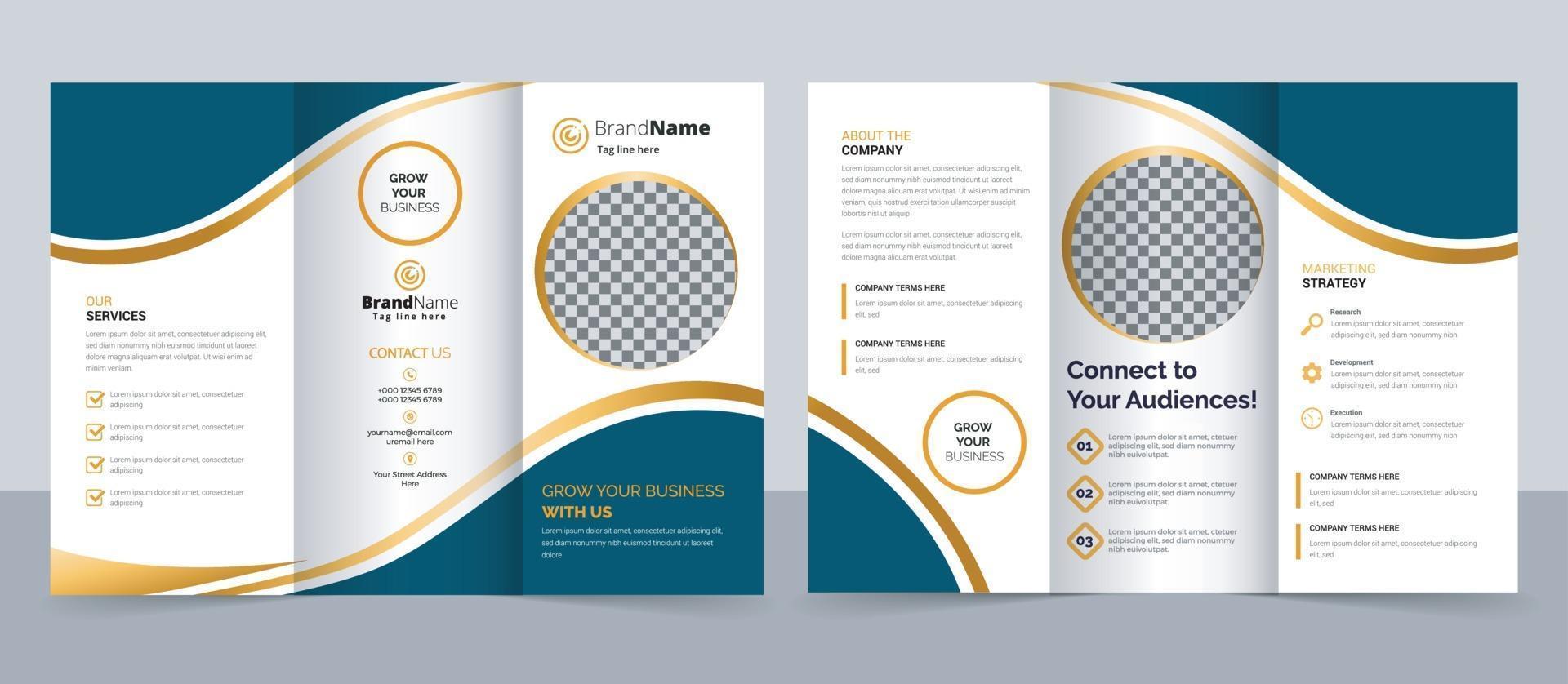 Creative corporate modern business trifold brochure template vector