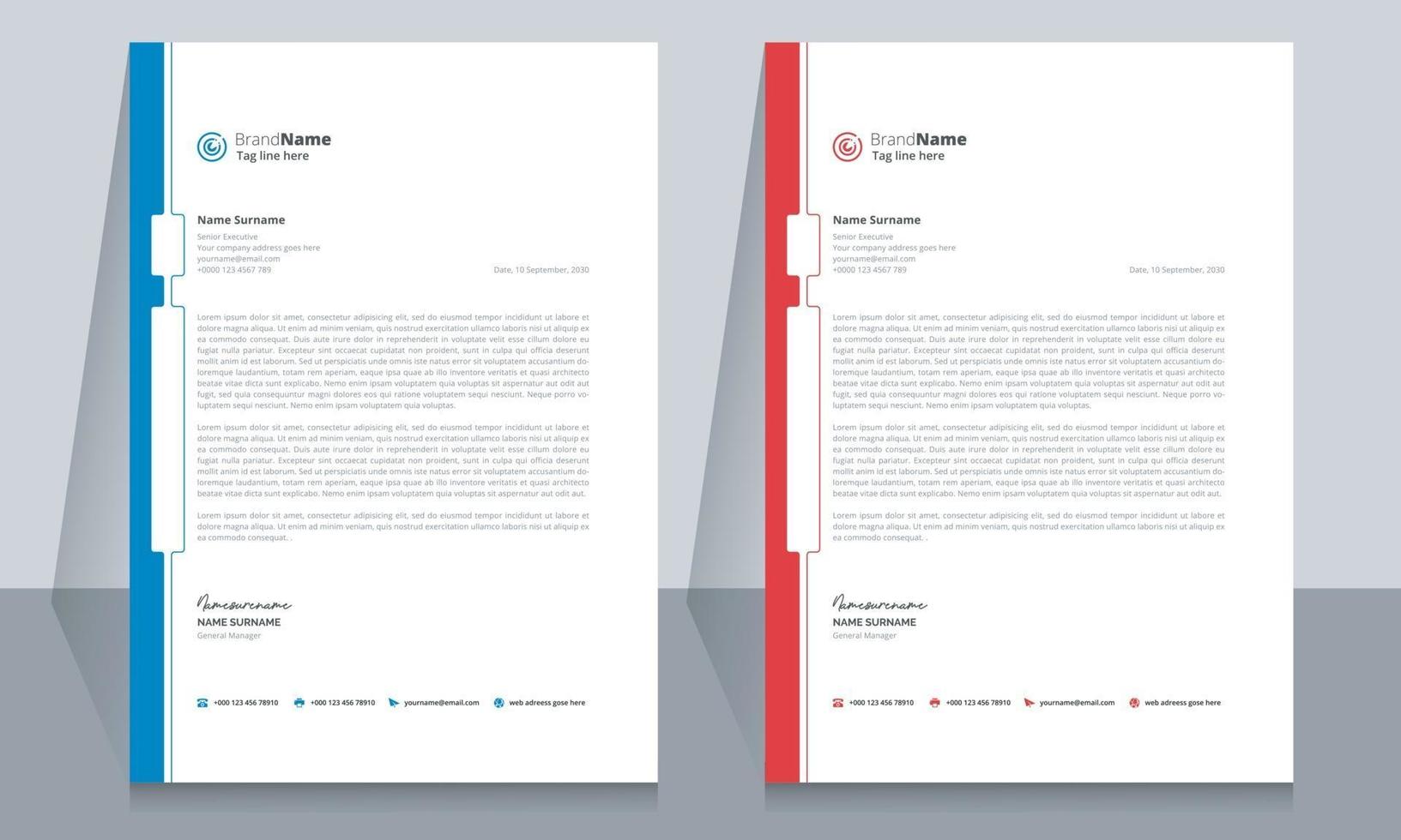 Clean and Corporate Letterhead Template Design vector