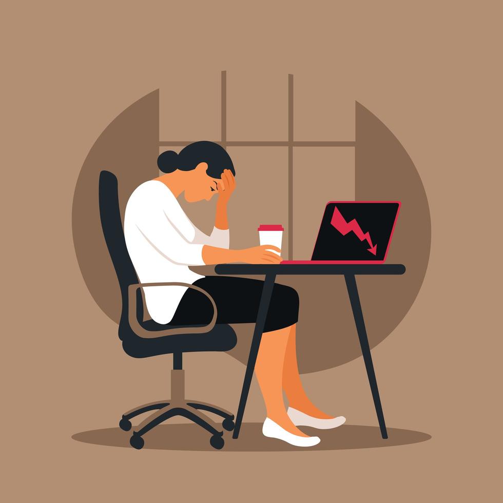 Professional burnout syndrome. vector