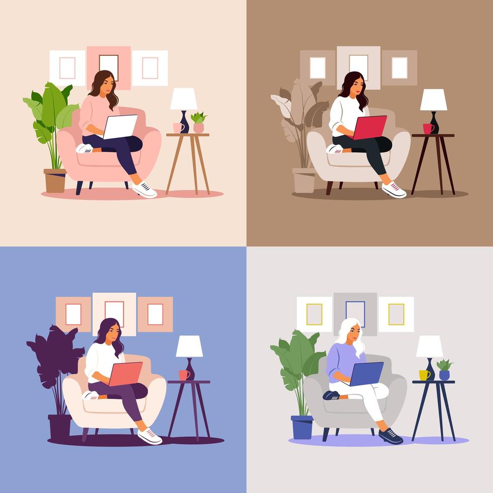 Concept illustration for working, studying, education. vector