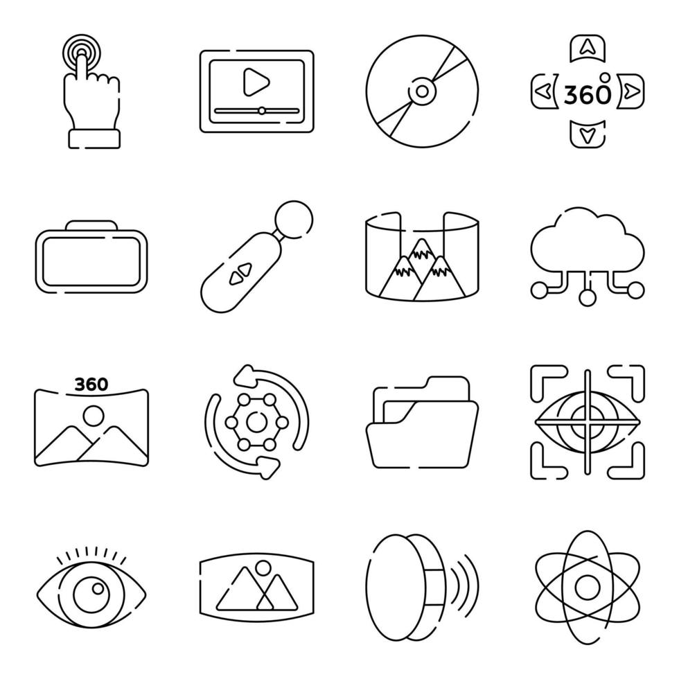 Pack of Virtual Reality Linear Icons vector