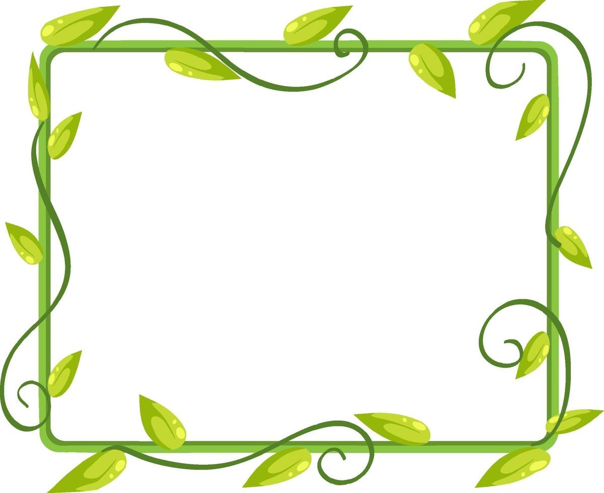 Simple plants and leaves frame banner vector