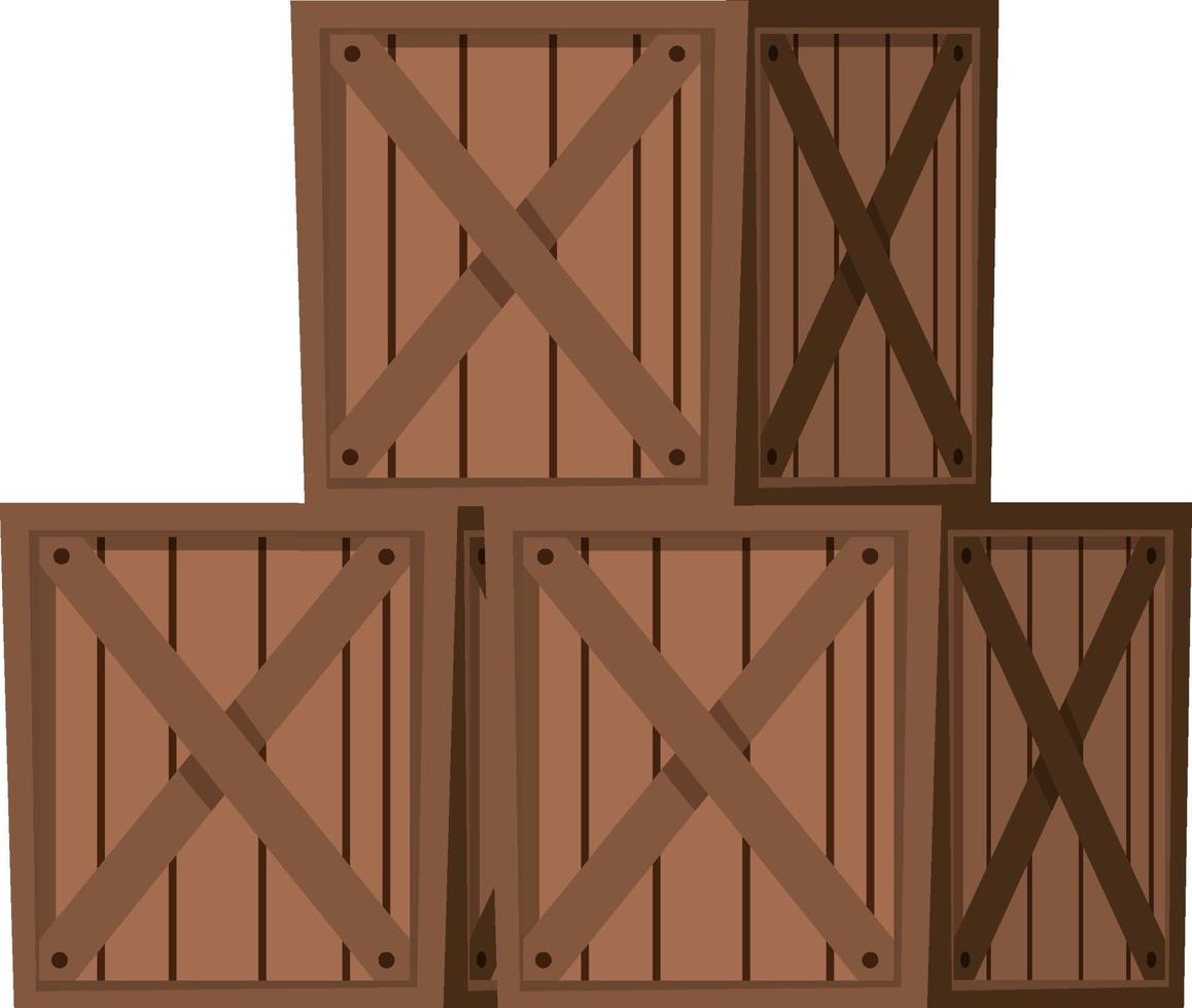 Cajas de madera sobre fondo blanco. vector