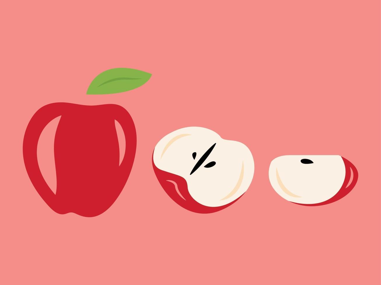 Apple, apple fruit, juicy, simple illustration of apple vector