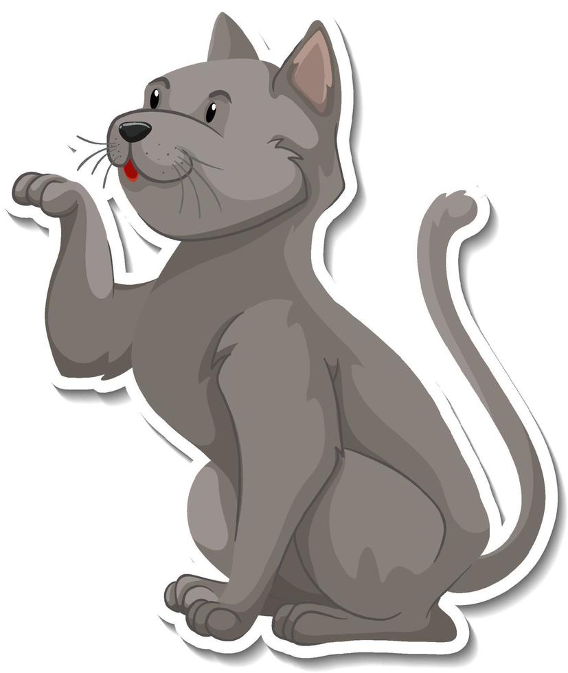 A sticker template of cat cartoon character vector