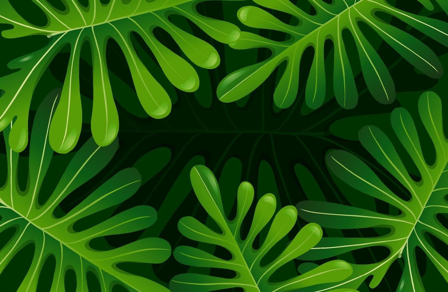 fondo de hojas verdes tropicales vector