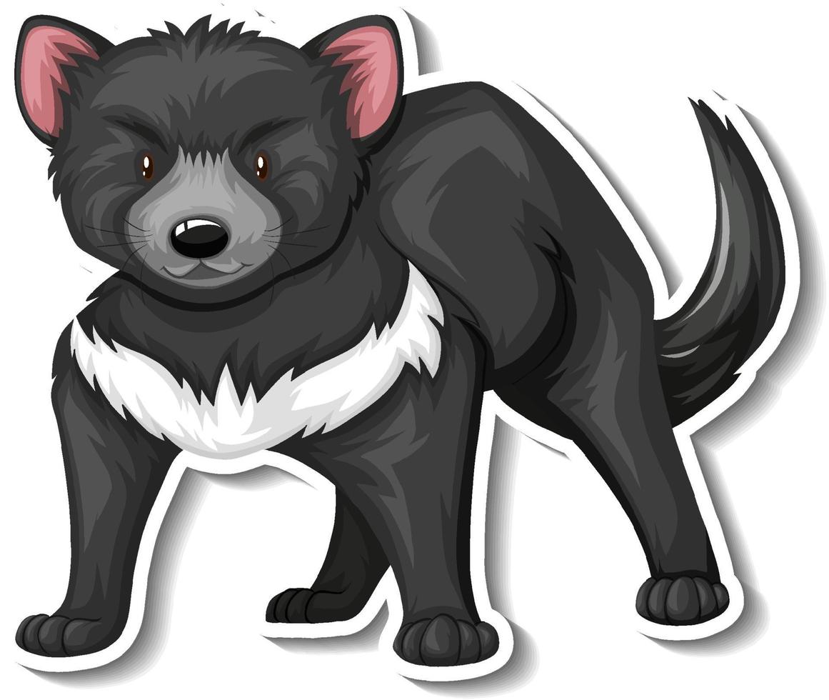 A sticker template of tasmanian devil cartoon character vector