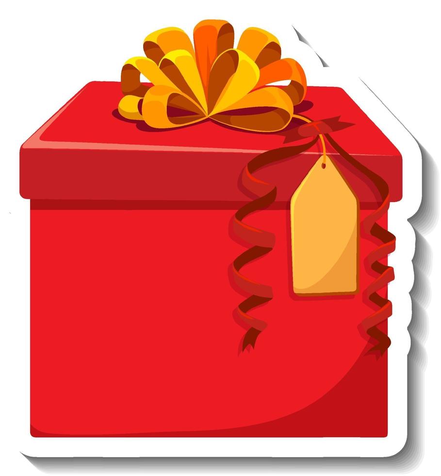 etiqueta engomada de la caja de regalo aislada vector