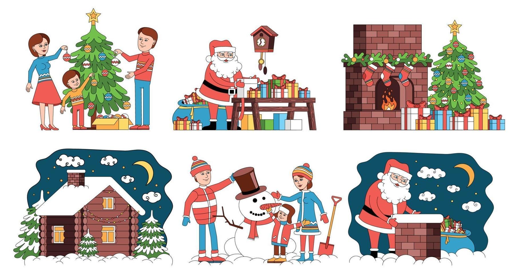 Christmas Compositions Set vector