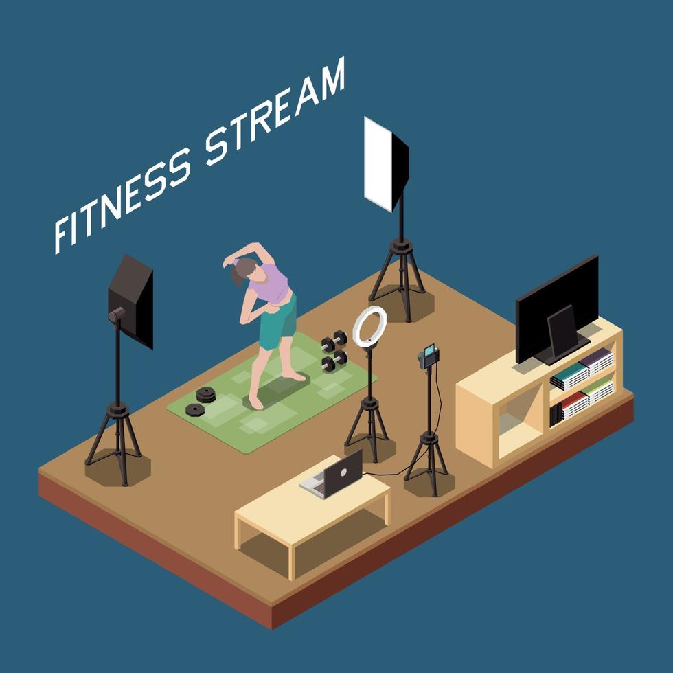 Vlogging Isometric Concept vector