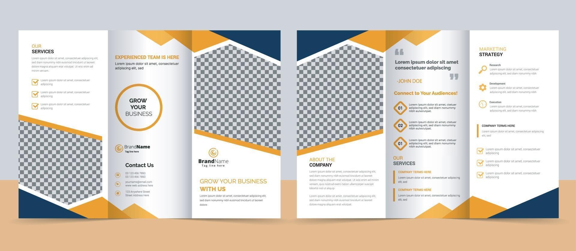 Creative corporate modern business trifold brochure template vector