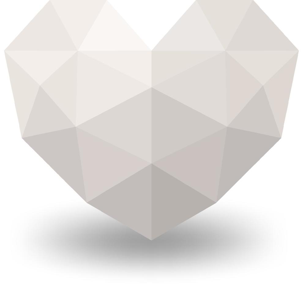 White geometric heart isolated vector