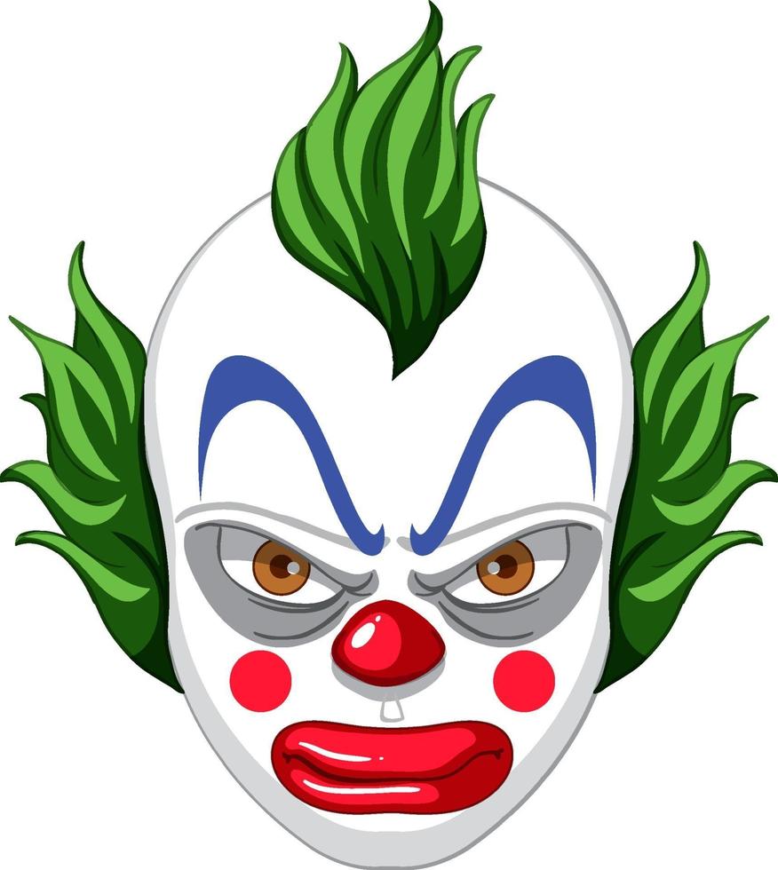 Creepy clown face on white background vector