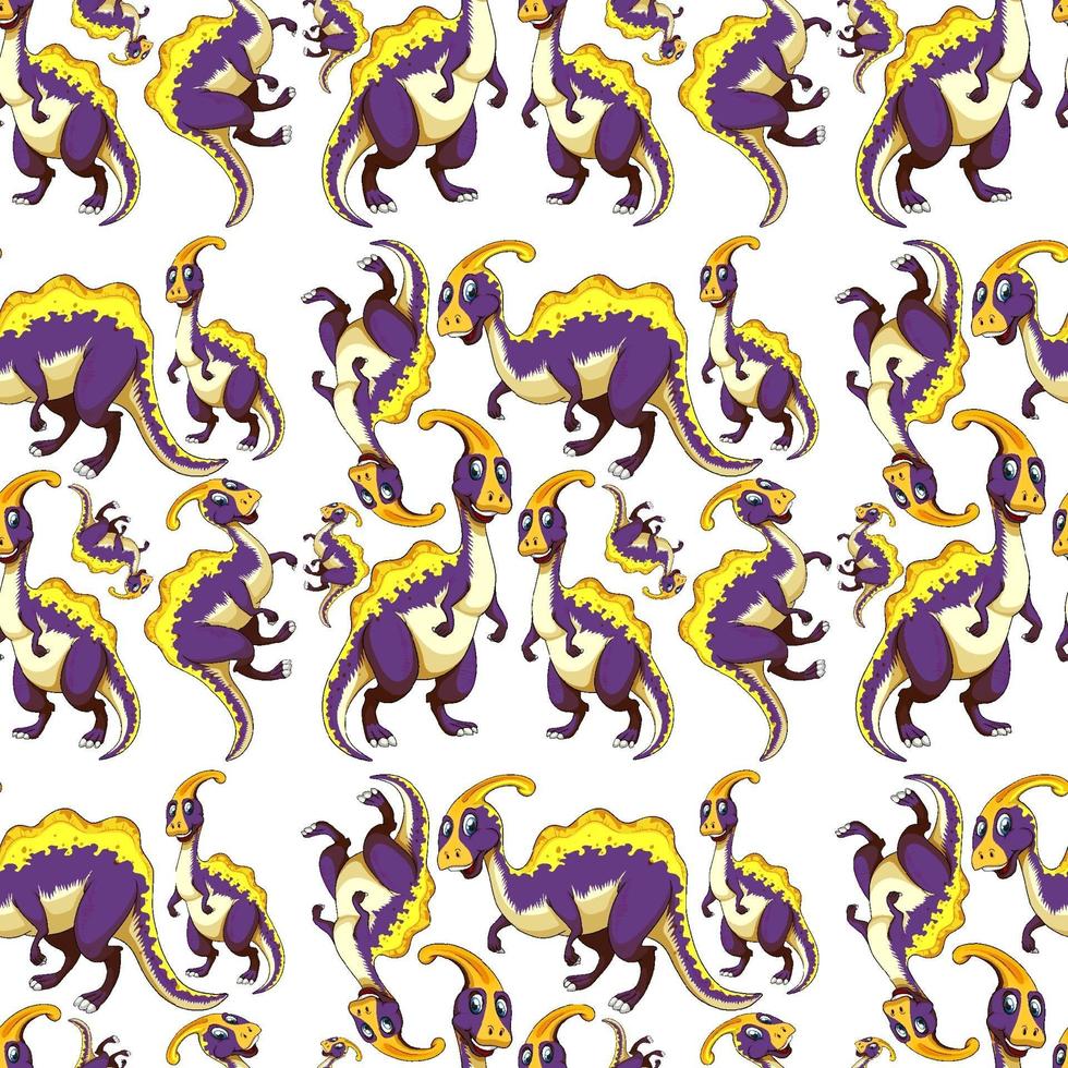 Seamless pattern with fantasy dinosaurs cartoon vector