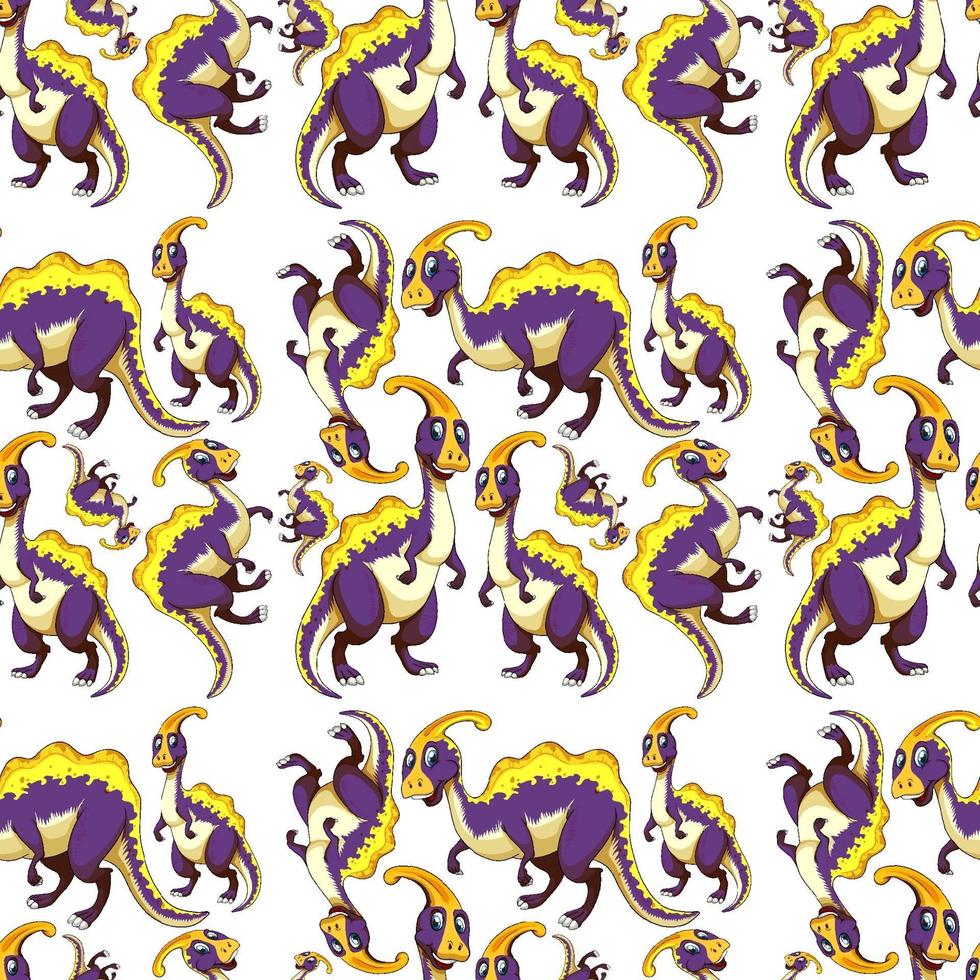 Seamless pattern with fantasy dinosaurs cartoon vector