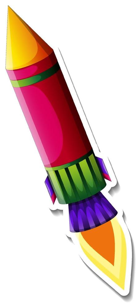 A sticker template with Rocket Space Cartoon isolated vector