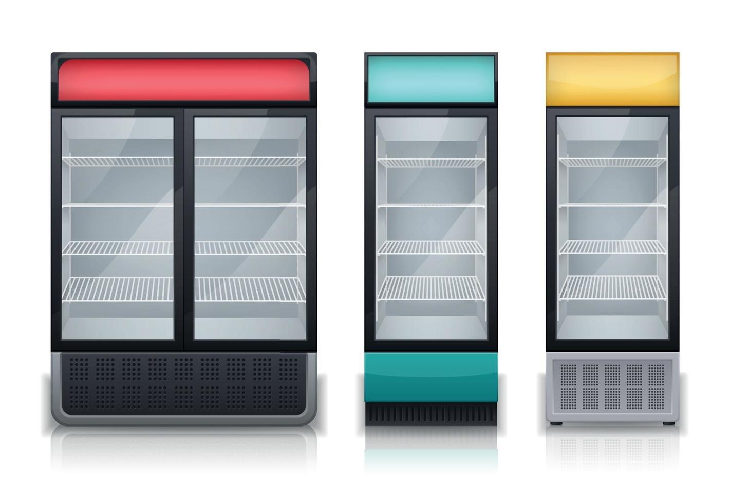 Drinks Fridges Realistic Set vector