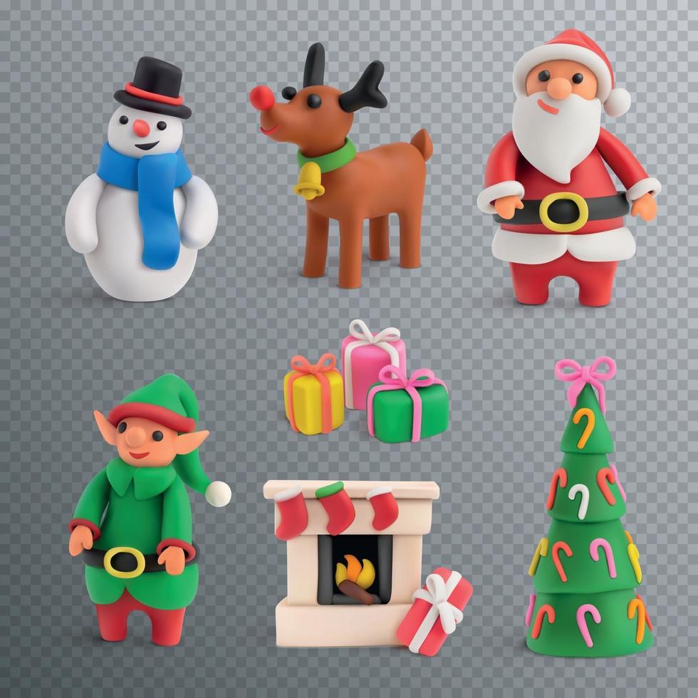 conjunto transparente de navidad vector