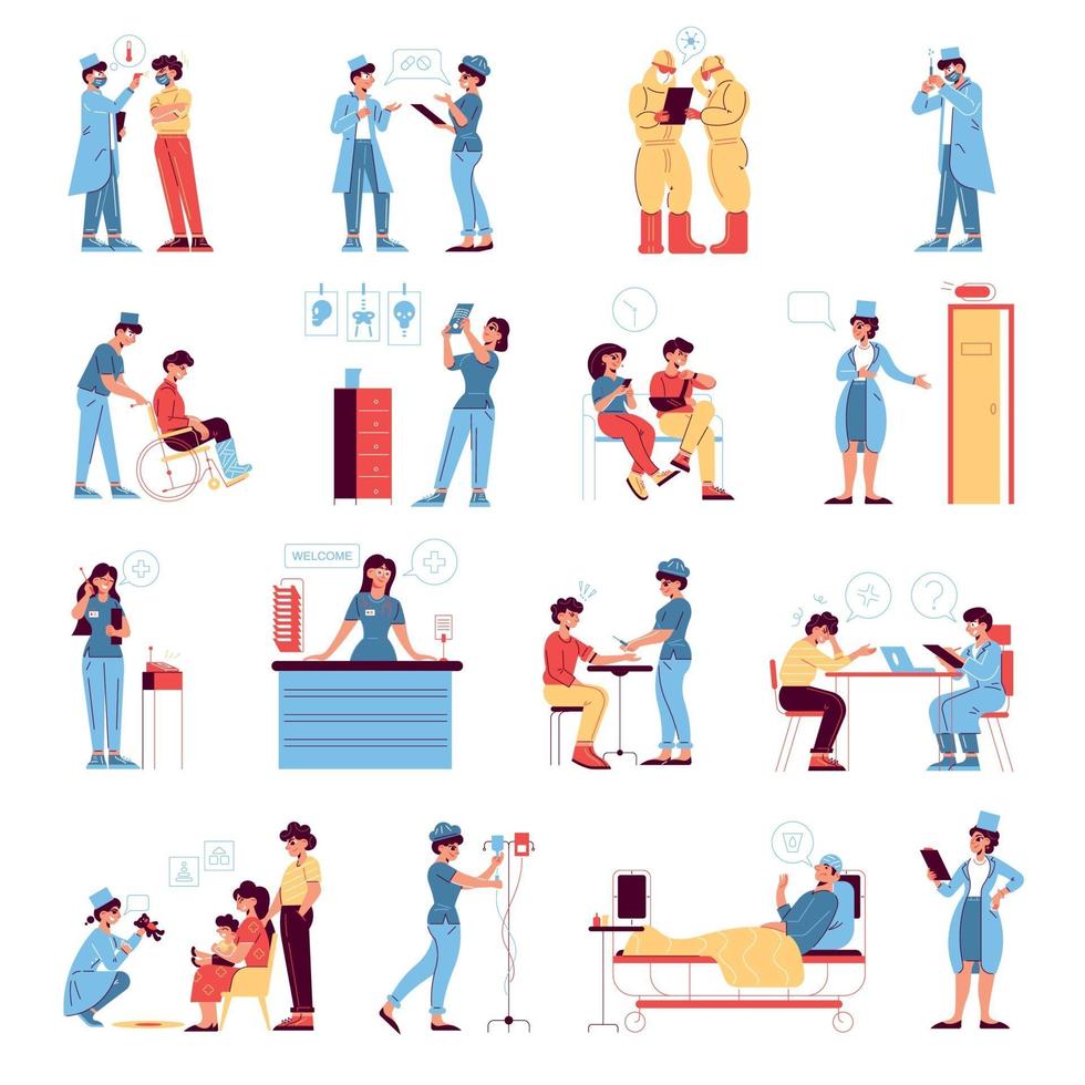 Hospital Medicine Icons Collection vector