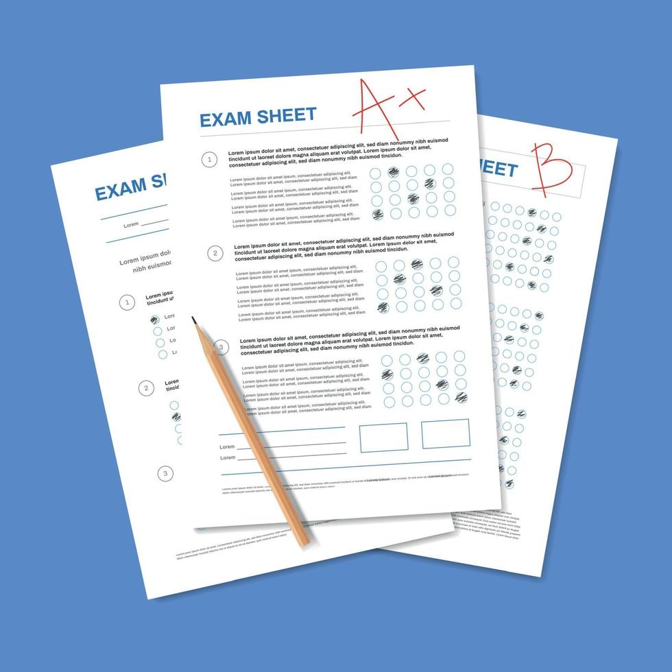 composición de la hoja de prueba del examen vector