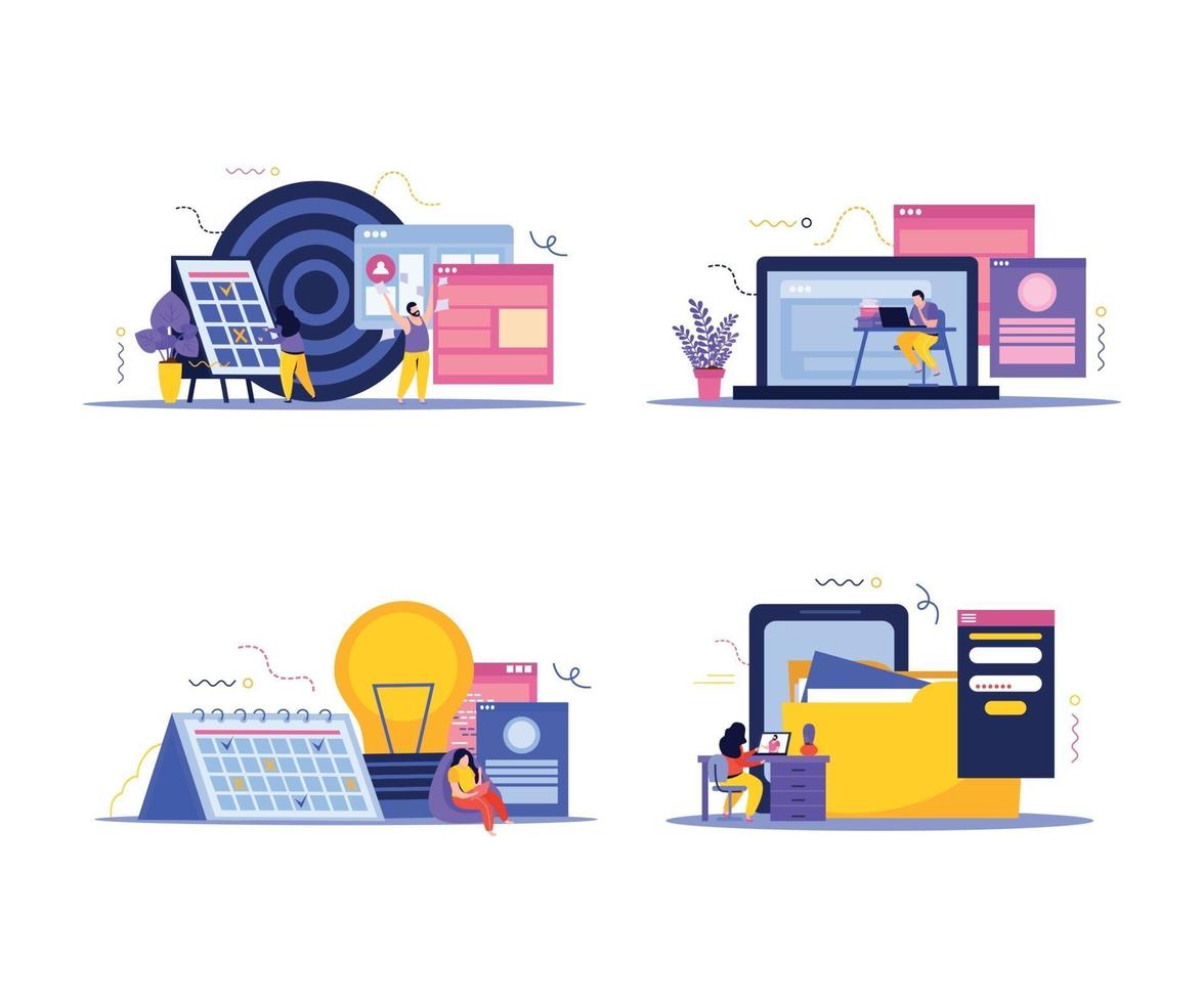 Business Space Compositions Set vector