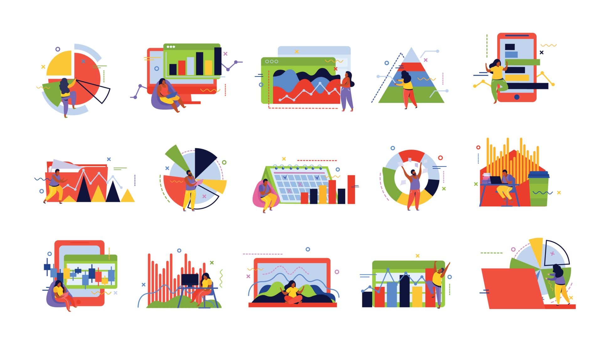 Data Analysis Icon Set 3422697 Vector Art at Vecteezy