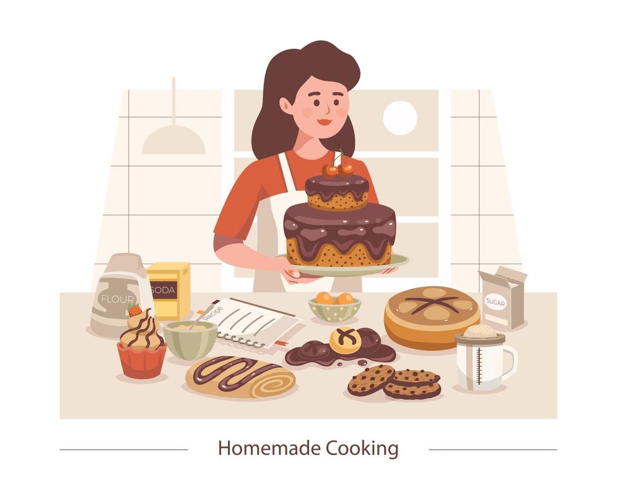 Homemade Cooking Sweets Composition vector