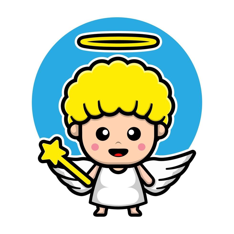 cute angel cartoon character vector