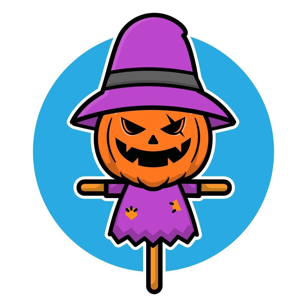 Scary halloween scarecrow illustration vector