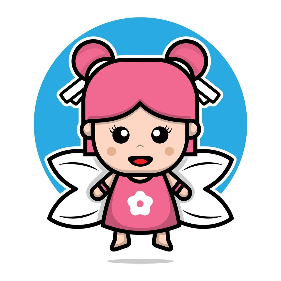 Cute pretty fairy character design cartoon illustration vector