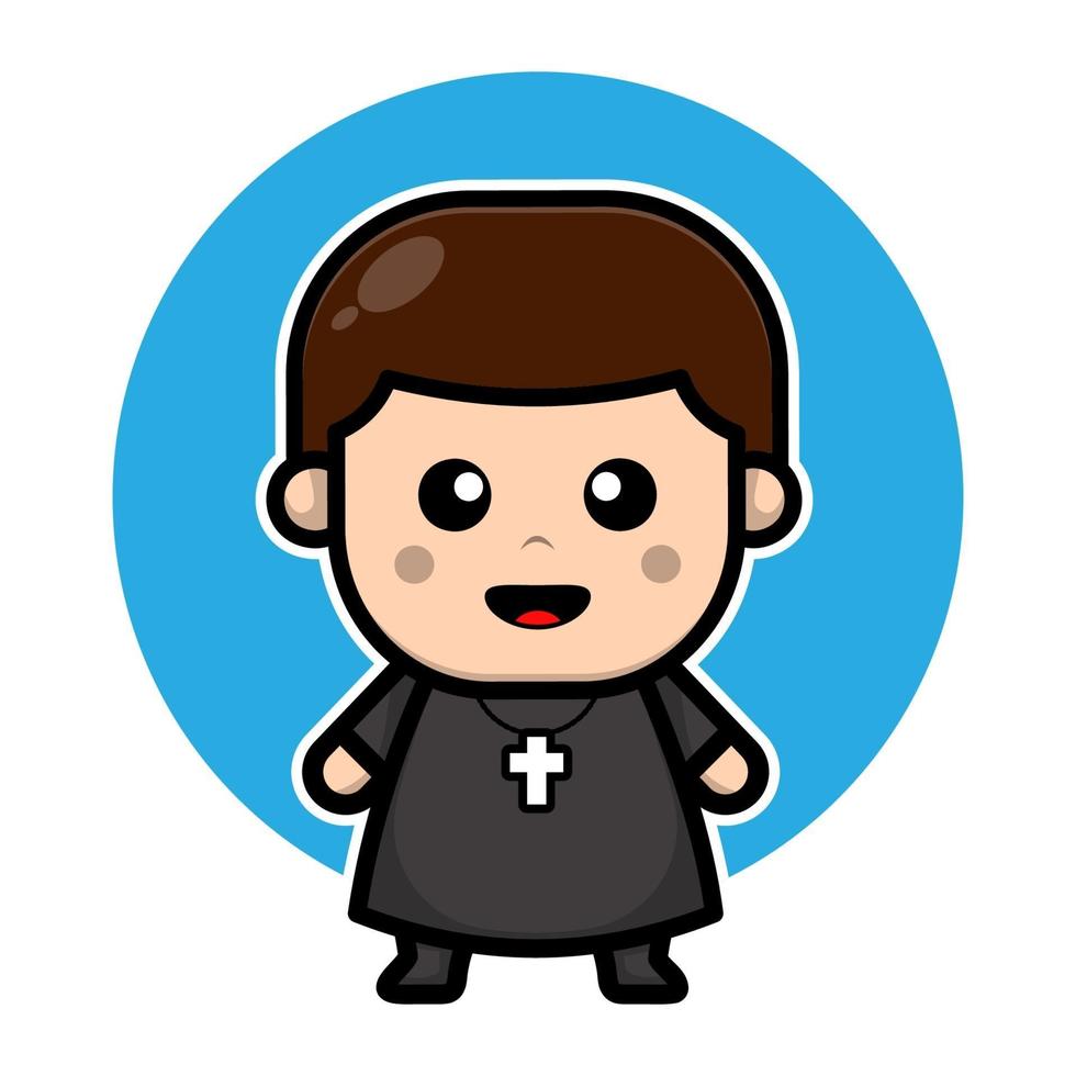 Cute pastor character vector