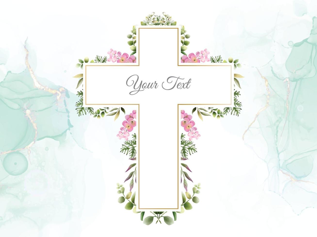 Greenery floral hand drawn wedding invitation template vector