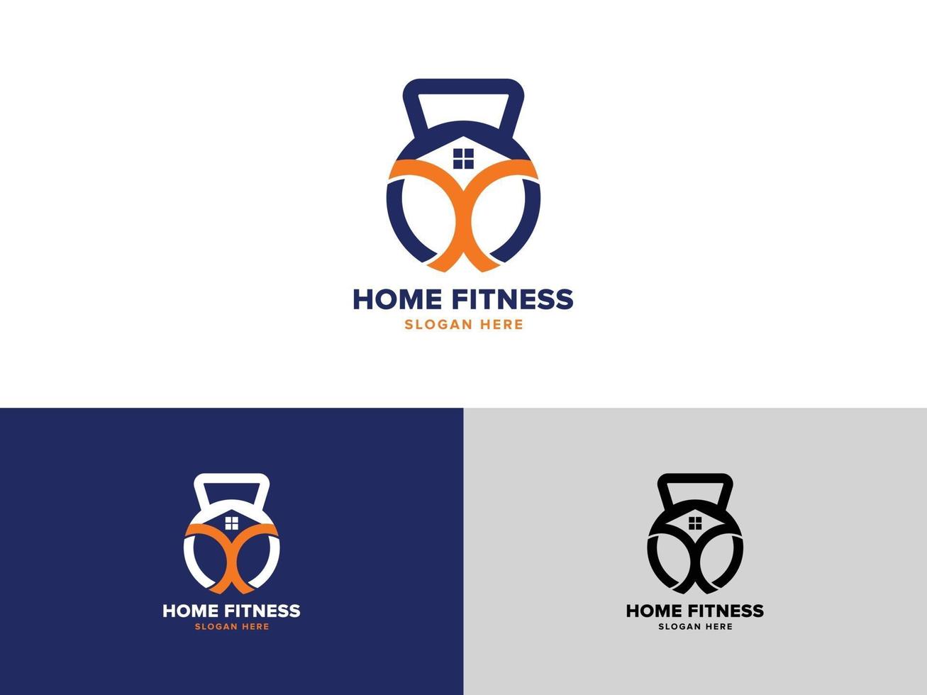 Home Fitness Logo Vector Template