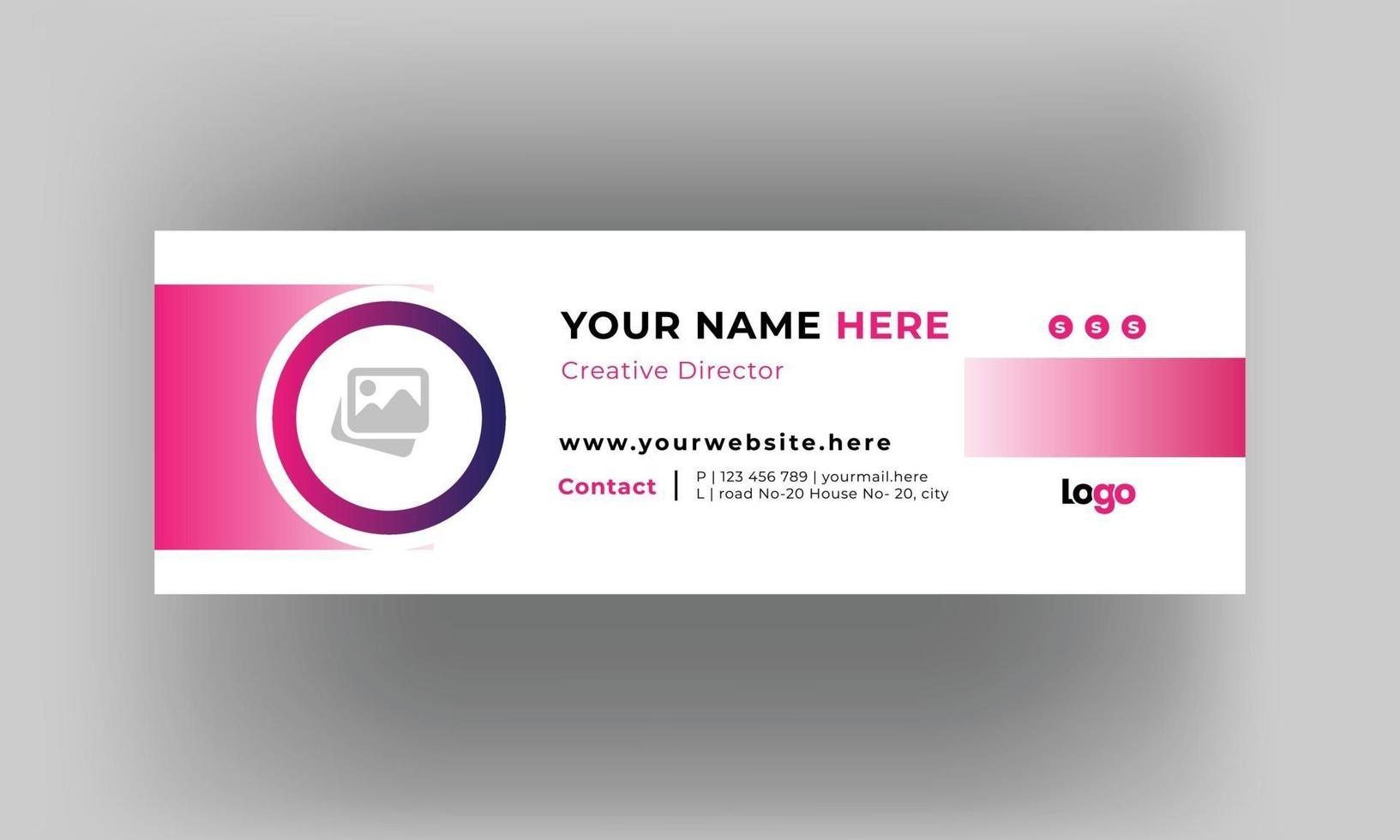 Corporate Business email signature layout design Template vector