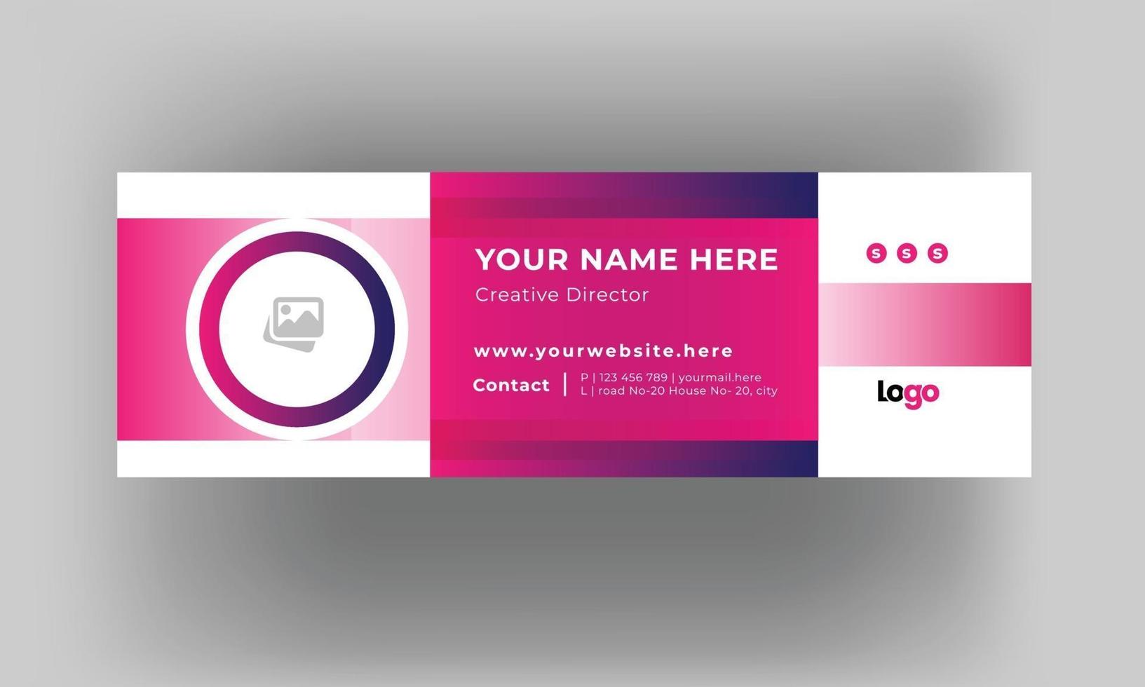 Corporate Business email signature layout design Template vector