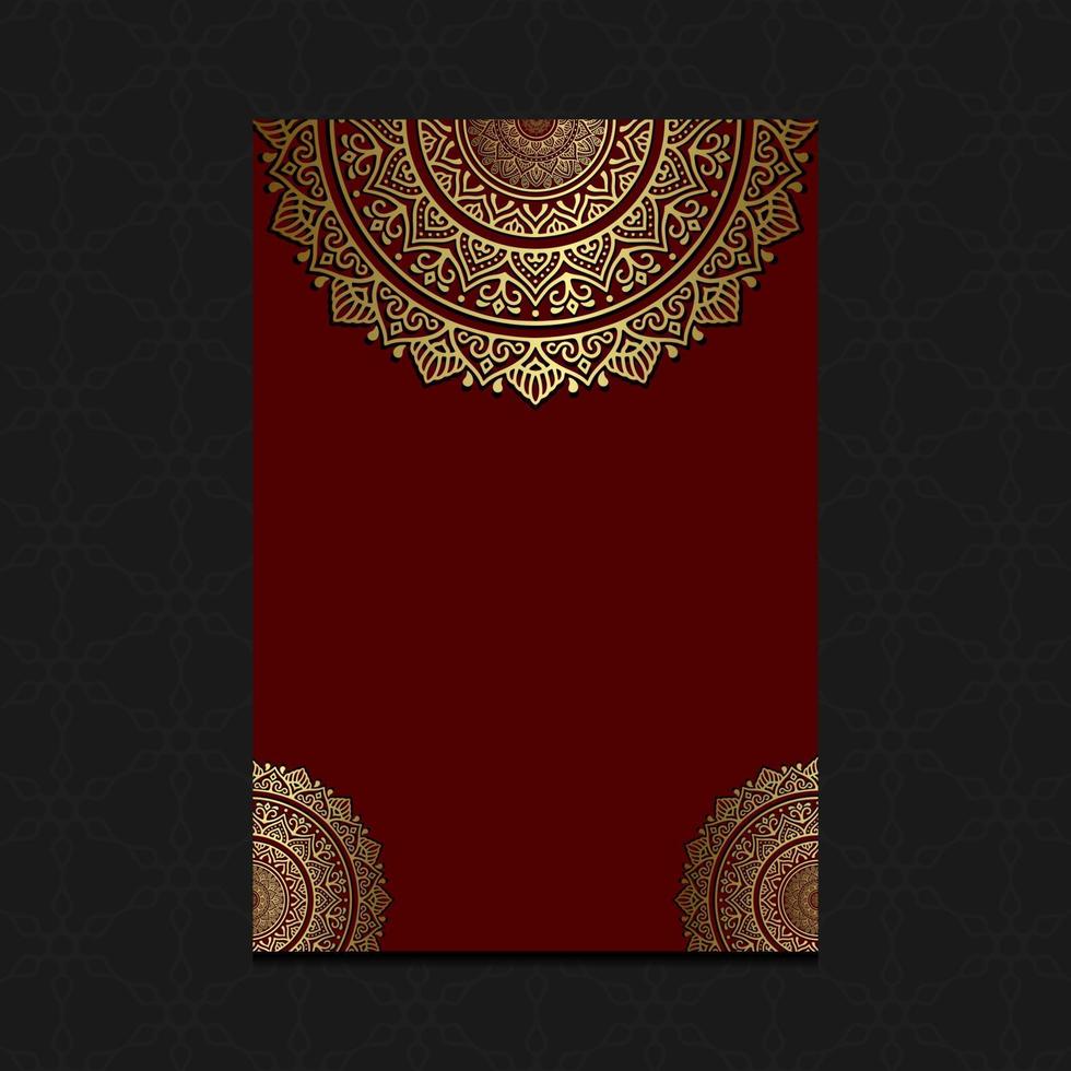 fondo adornado de mandala de oro de lujo vector