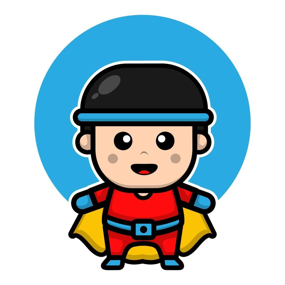 Cute super hero design cartoon illustration vector