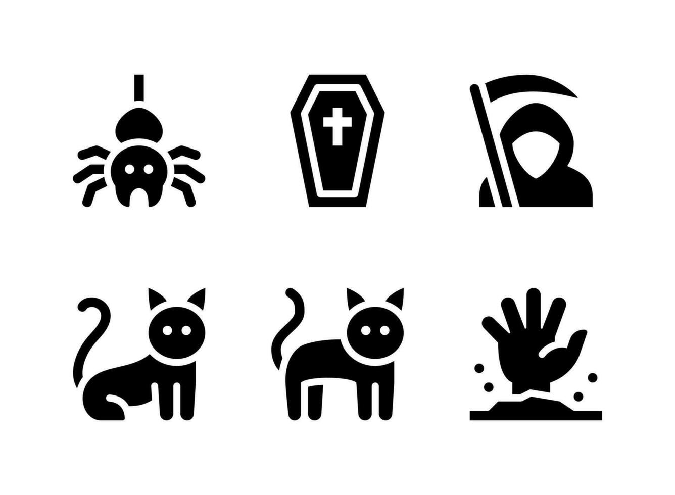 conjunto simple de iconos sólidos vectoriales relacionados con halloween vector