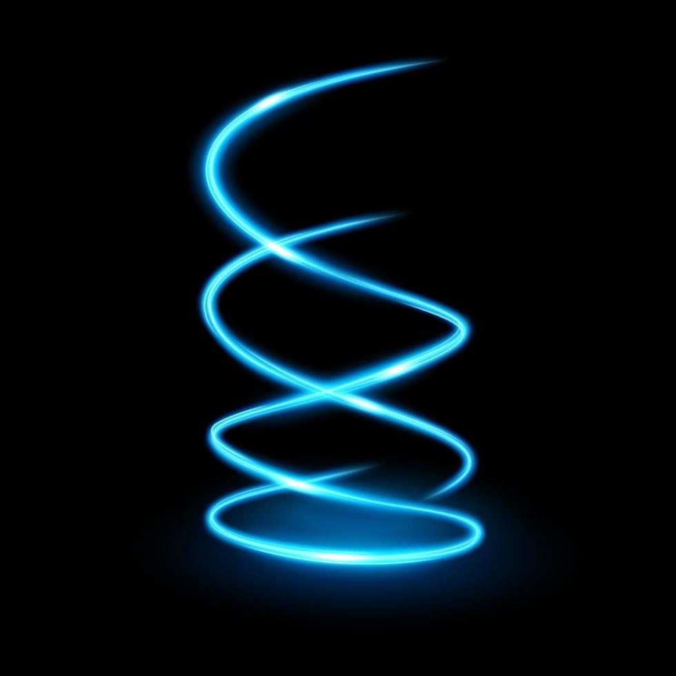 Abstract blue wavy line of light, isolated and easy to edit. Vector