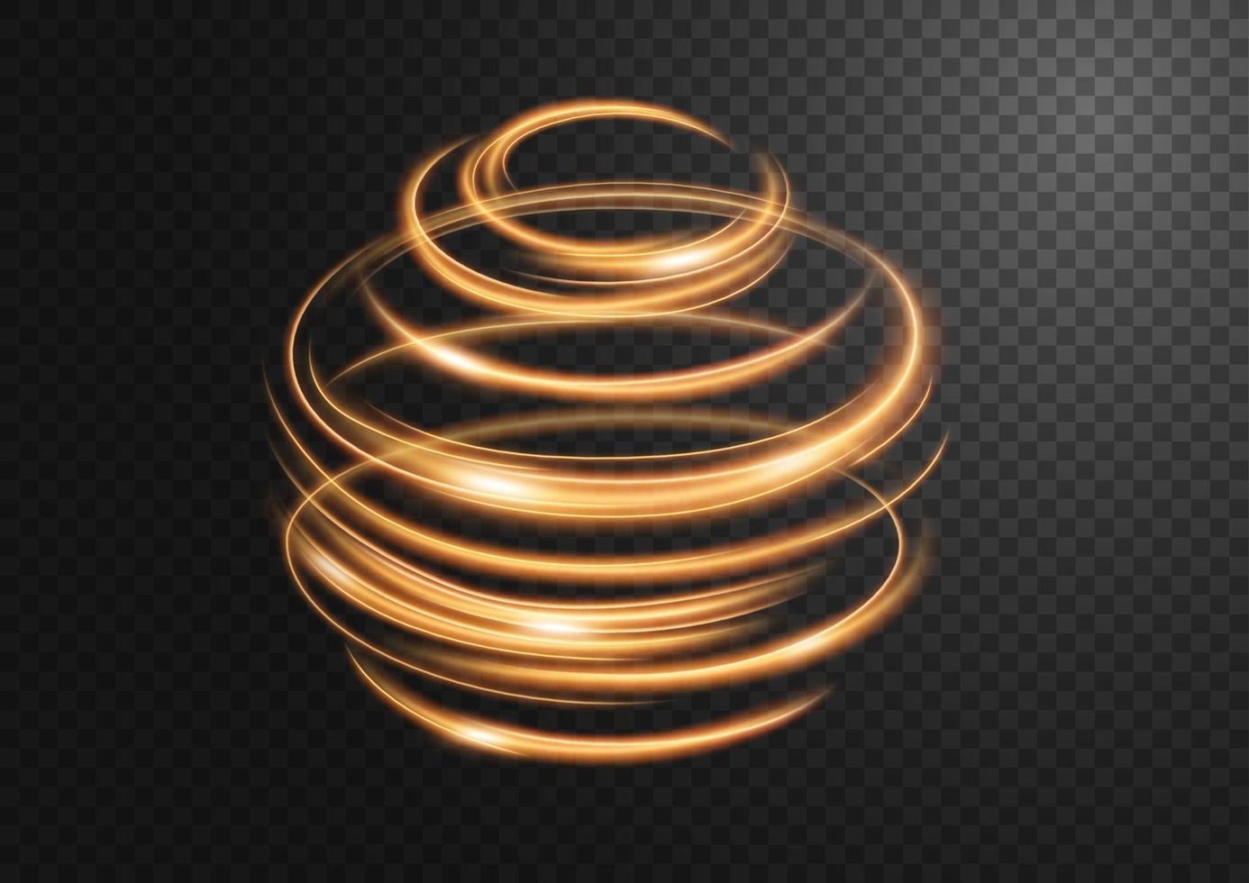 Línea de luz ondulada de oro abstracto, ilustración vectorial vector