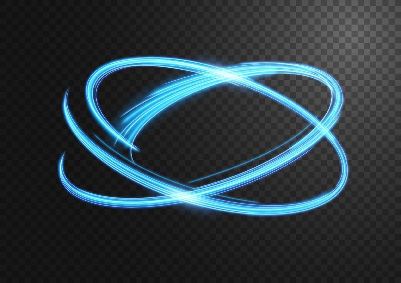 Abstract blue wavy line of light, isolated and easy to edit. Vector