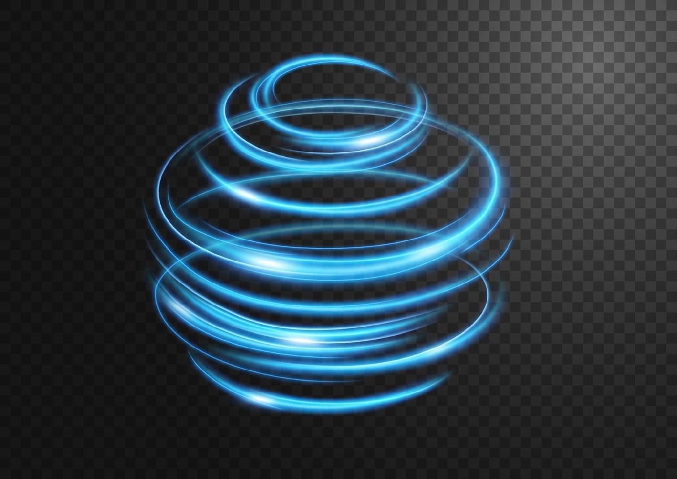 Abstract blue wavy line of light, isolated and easy to edit. Vector