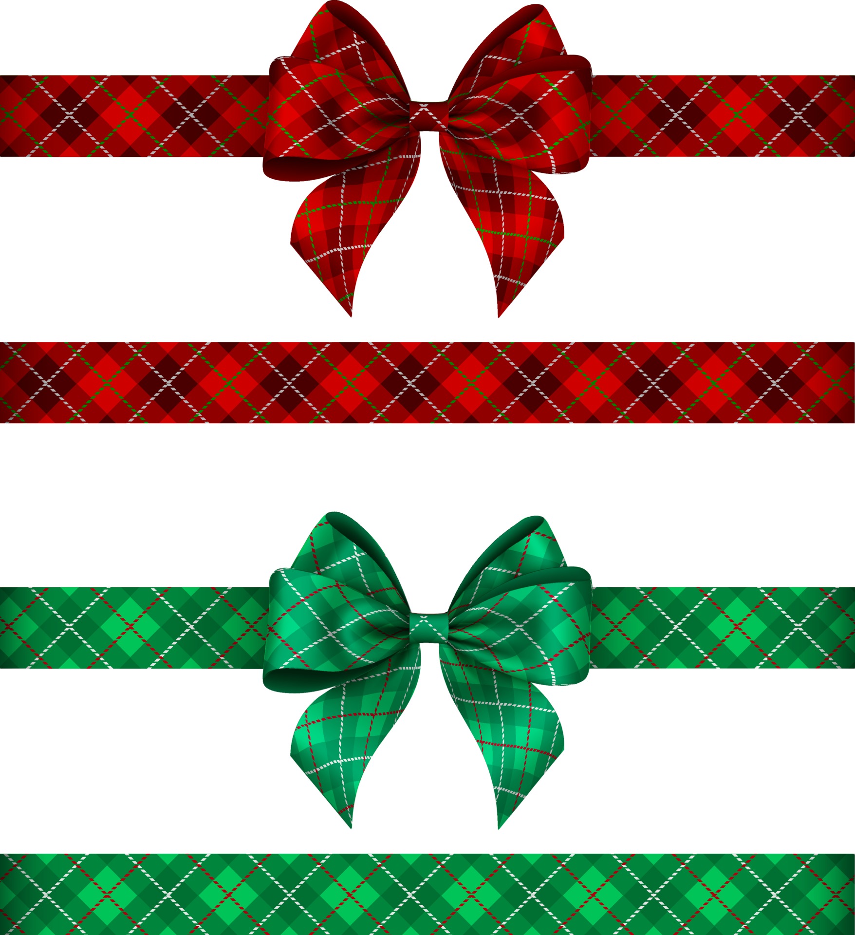 green and red tartan bows with ribbons 3423529 Vector Art at Vecteezy